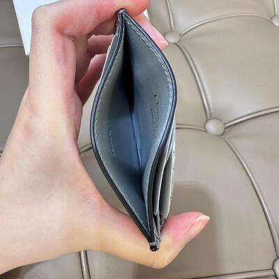 Dior Caro Freesia Card Holder Oblique Grey