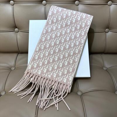 Dior Oblique Cashmere Scarf Rose Pink