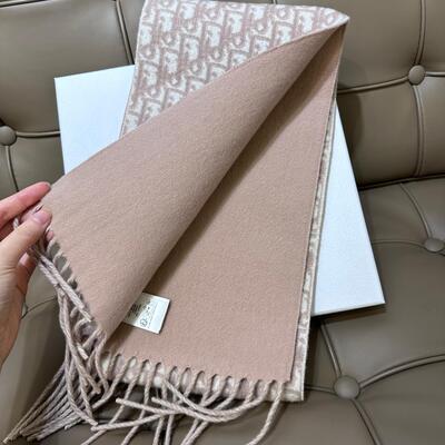 Dior Oblique Cashmere Scarf Rose Pink