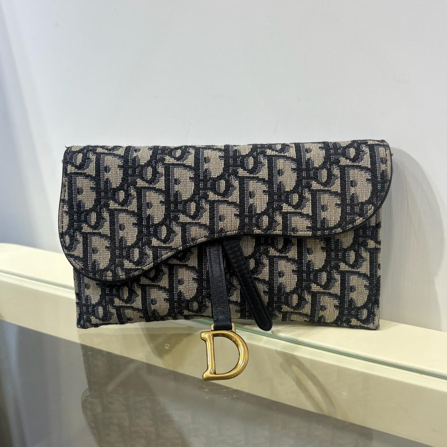 Dior Wallet On Chain Oblique Blue (A)