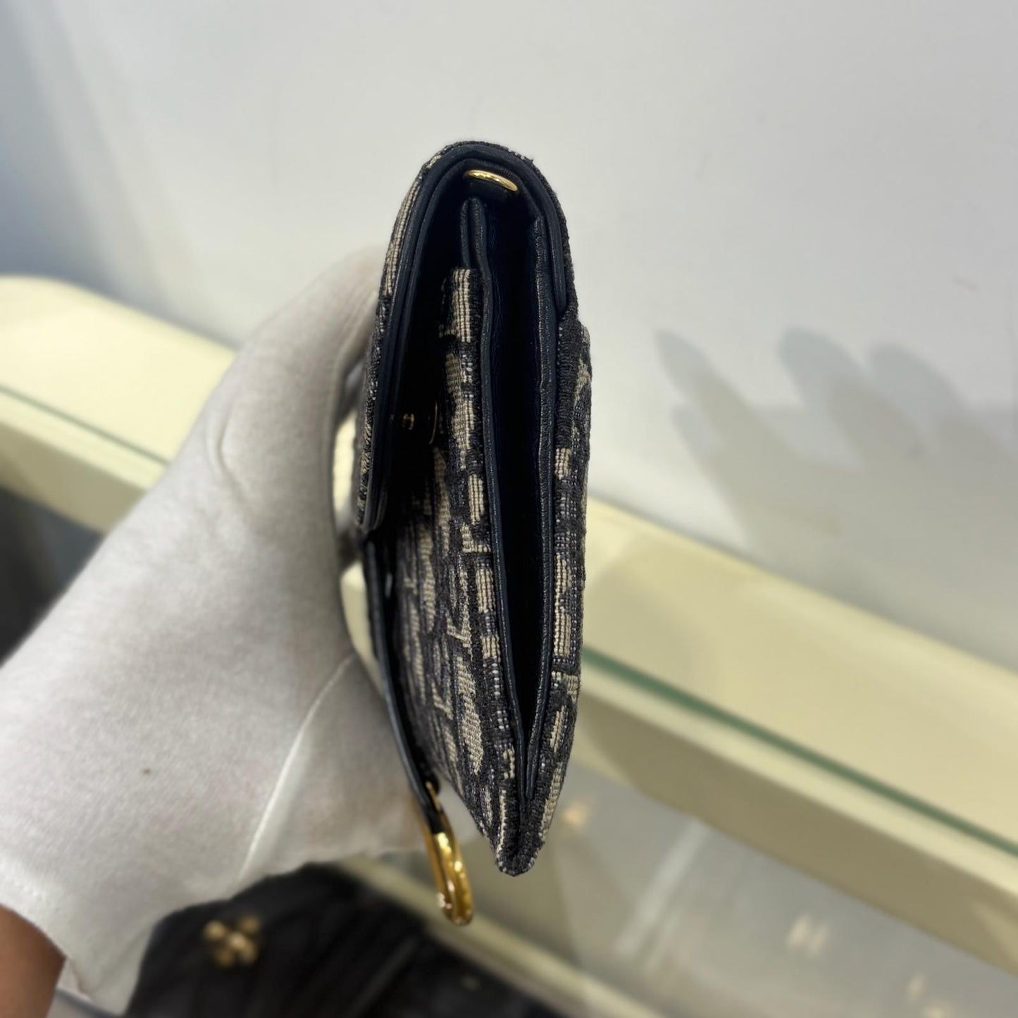 Dior Wallet On Chain Oblique Blue (A)