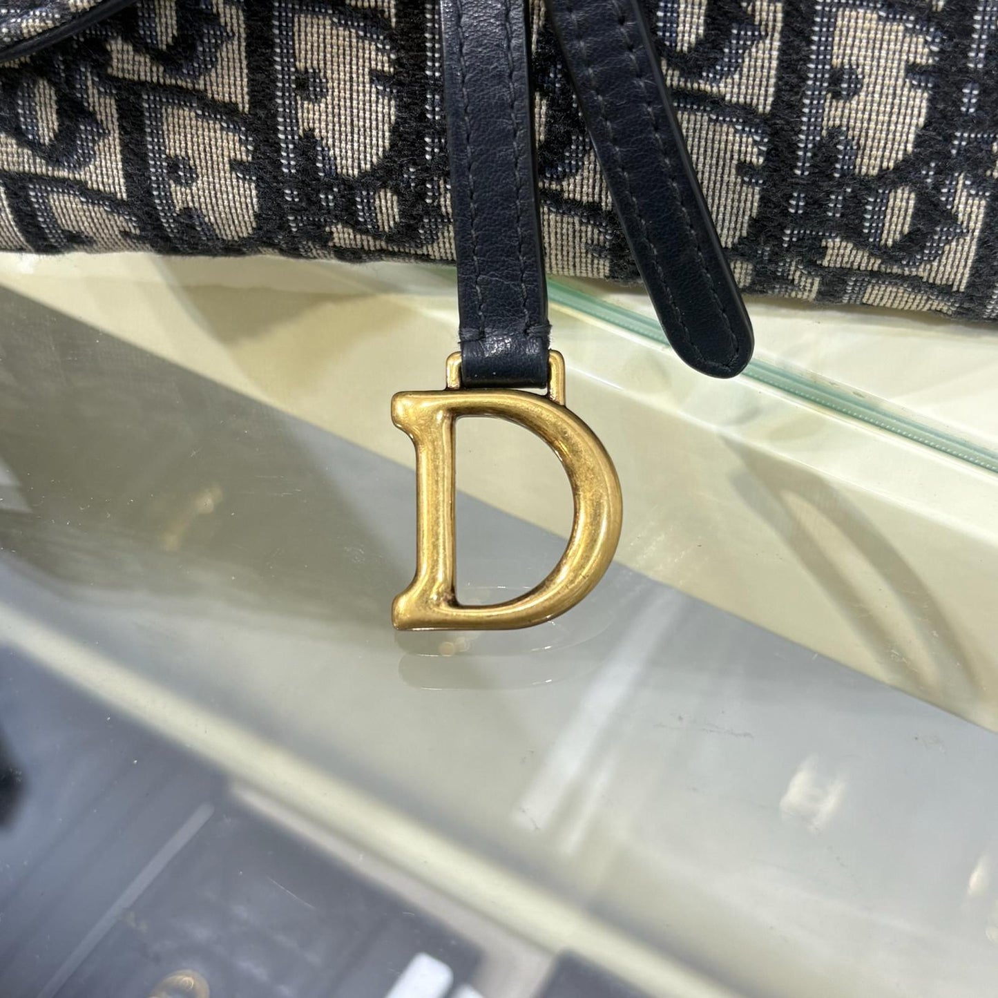 Dior Wallet On Chain Oblique Blue (A)