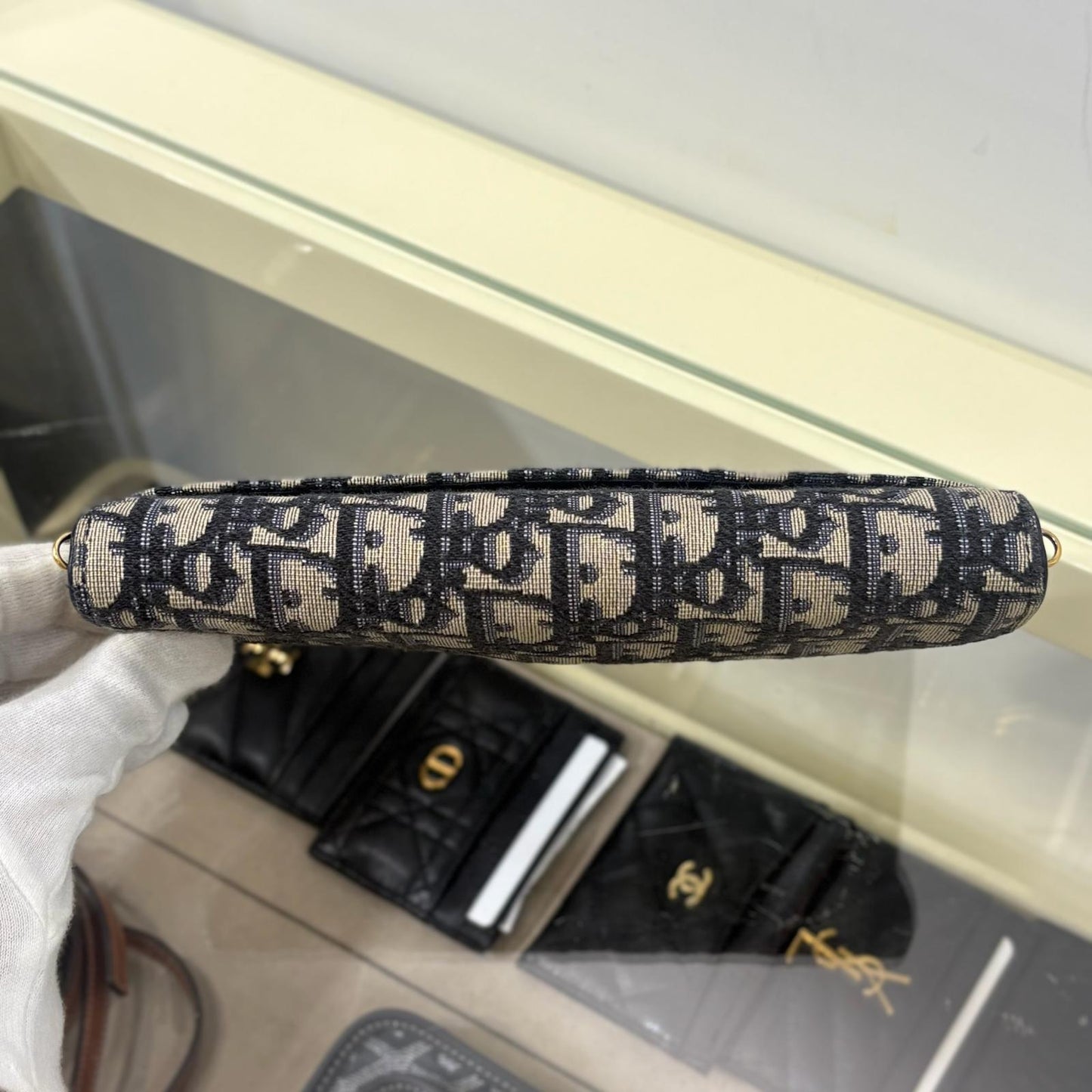 Dior Wallet On Chain Oblique Blue (A)