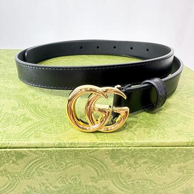 Gucci GG Belt 2cm Shiny Black