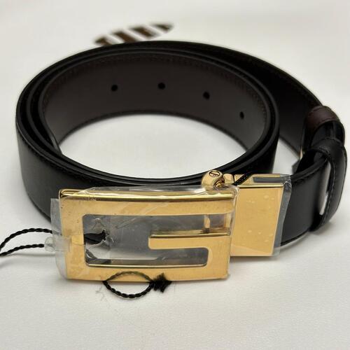 Gucci 3.5cm Reversible Belt With Square G Buckle Black Brown
