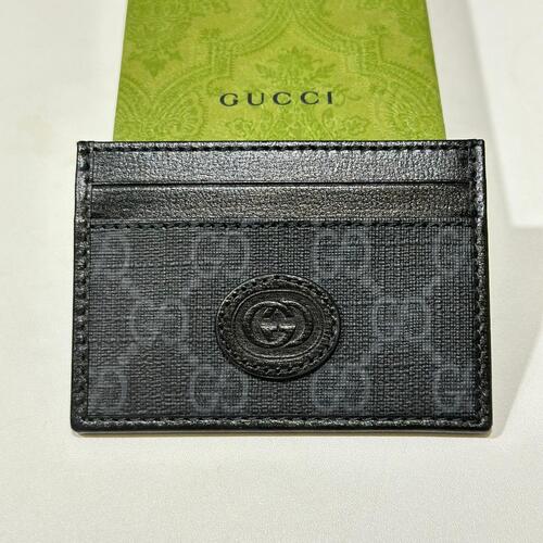 Gucci Interlocking G Cardcase With Money Clip Black