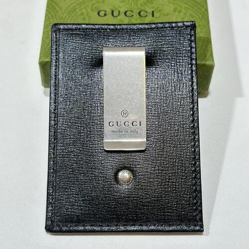 Gucci Mens Interlocking G Cardcase with Clip Black