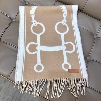 Hermes Casaque Mors scarf Camel Ivorie