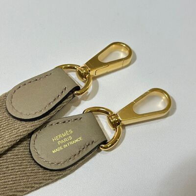 Hermes Mini Evelyne 16 Beige Marfa , Clemence, Gold, Stamp W