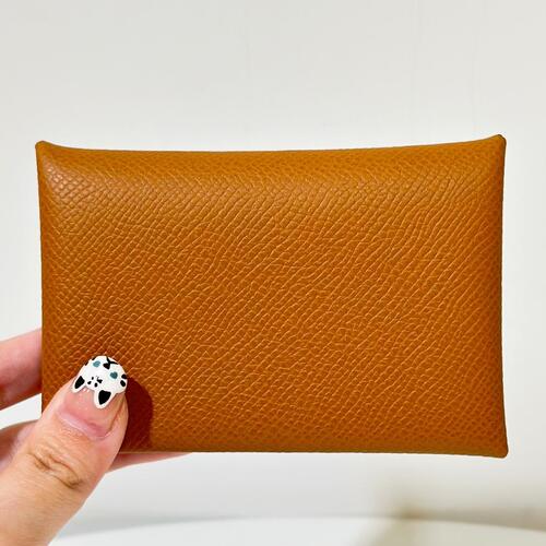 Hermes Calvi Card Holder Epsom Calf Gold