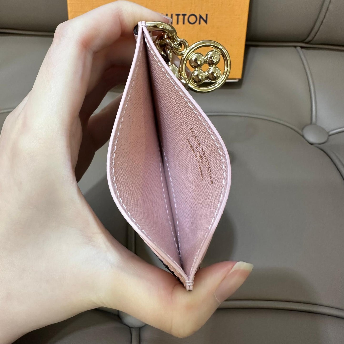 LV Charms Card Holder Monogram Pink (Unused)