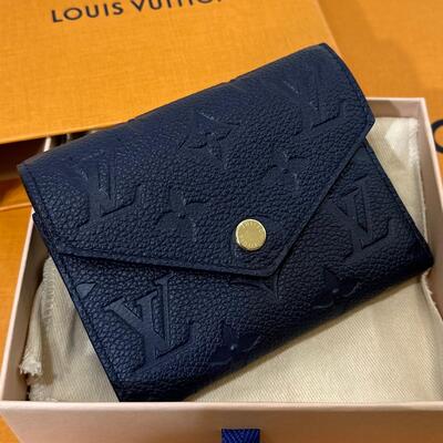 LV Victorine Wallet Monogram Leather Navy