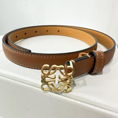 Loewe Anagram Belt 2cm Tan Gold