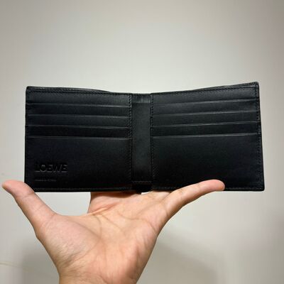 Loewe Mens Puzzle Bifold Wallet In Calfskin Black