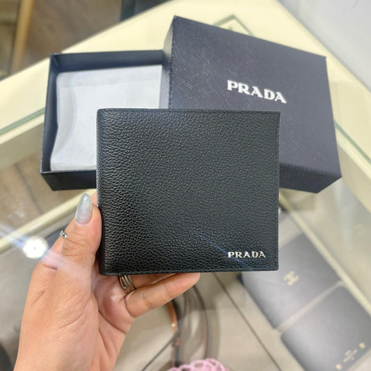 Prada Outlet Mens Wallet Black Logo