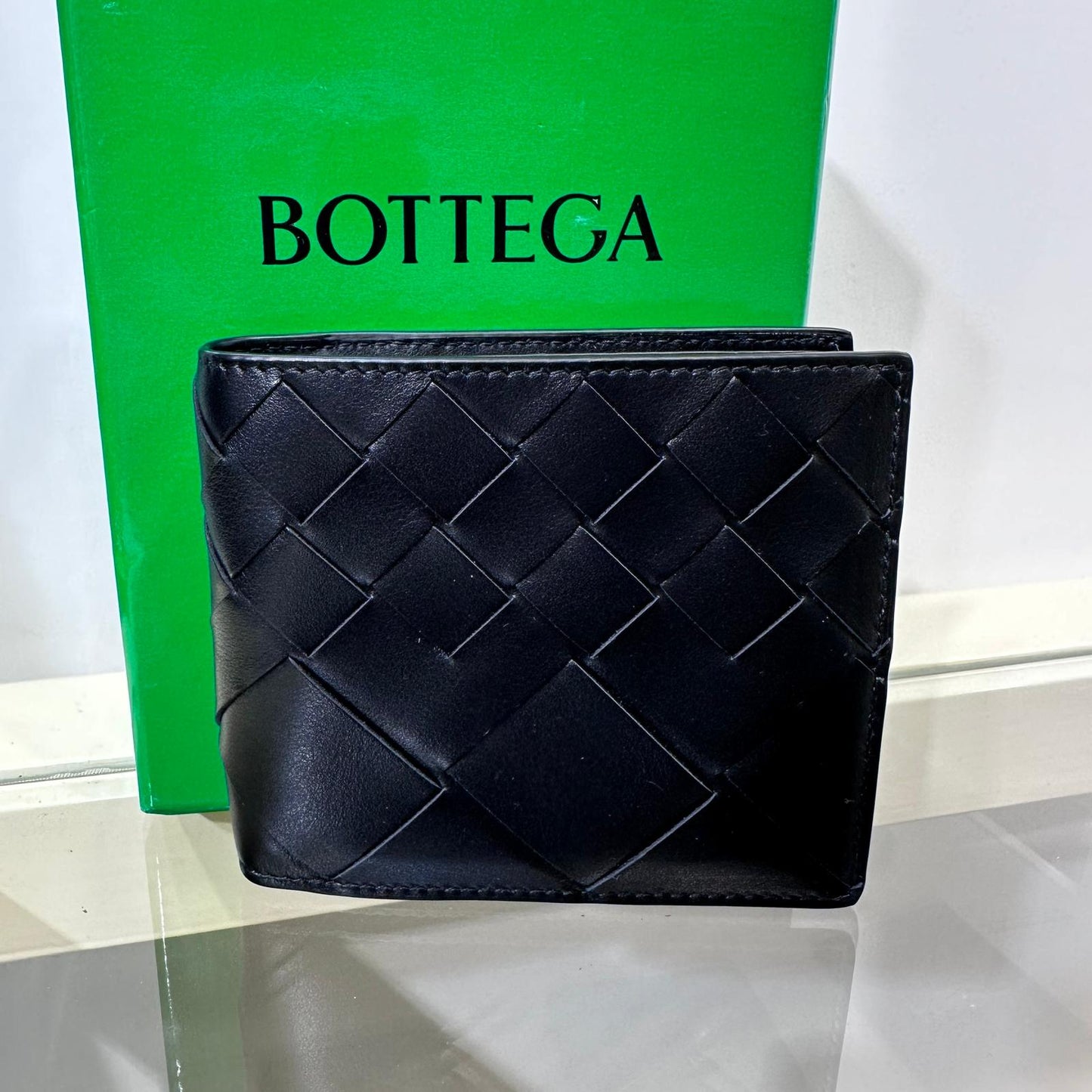 BV Men Cassette Bi-Fold Wallet Black