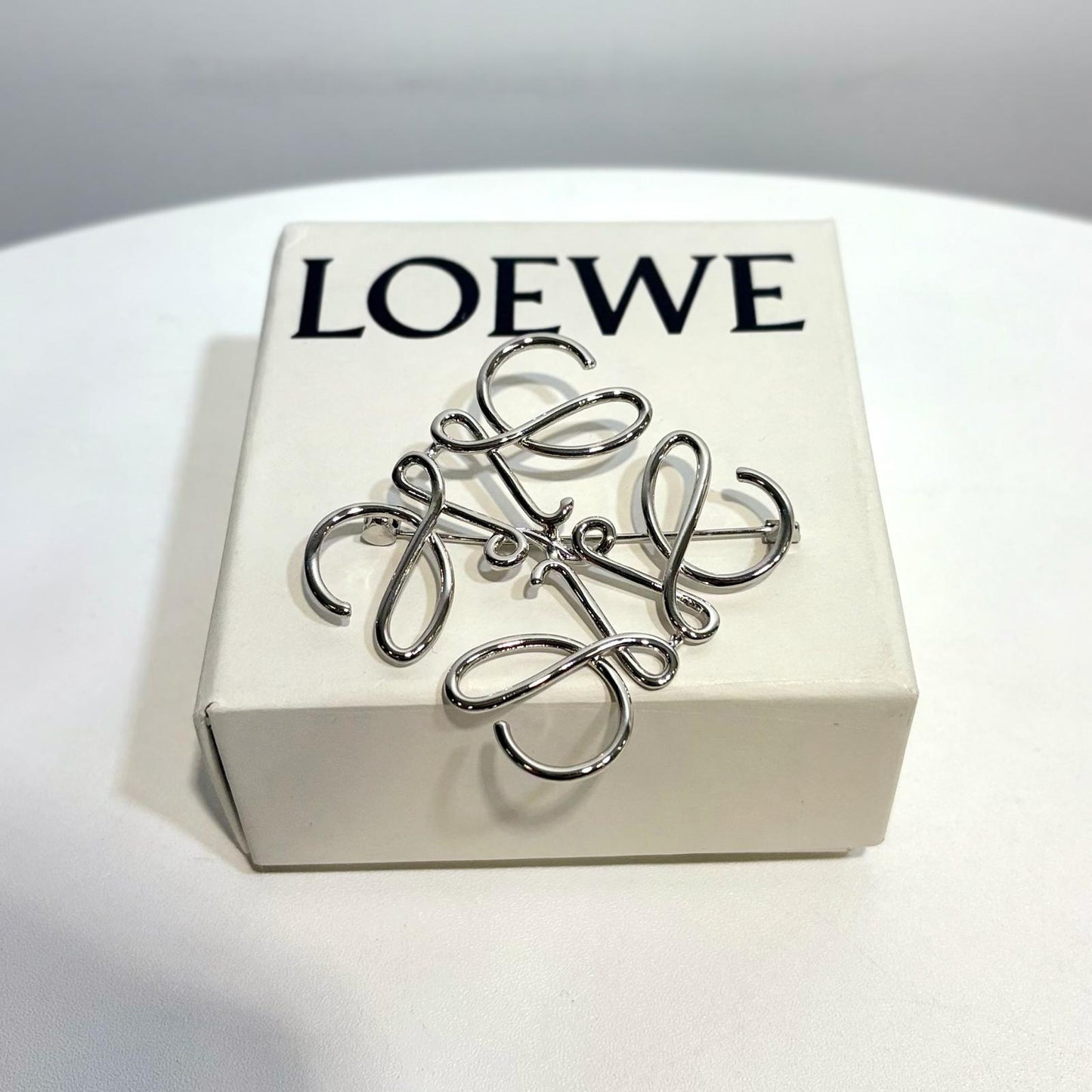 Loewe Anagram Brooch Silver