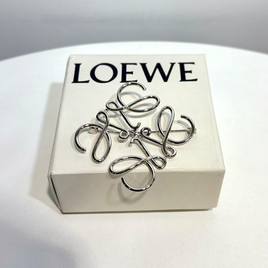 Loewe Anagram Brooch Silver