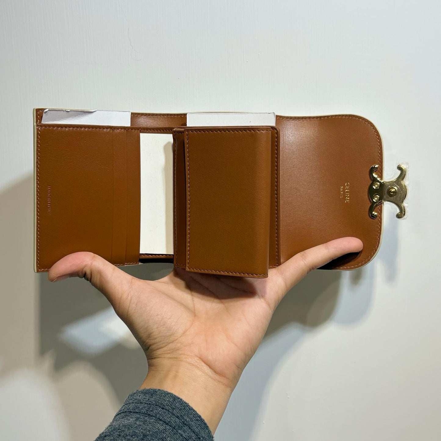 Celine Small Triomphe Wallet Canvas Grege