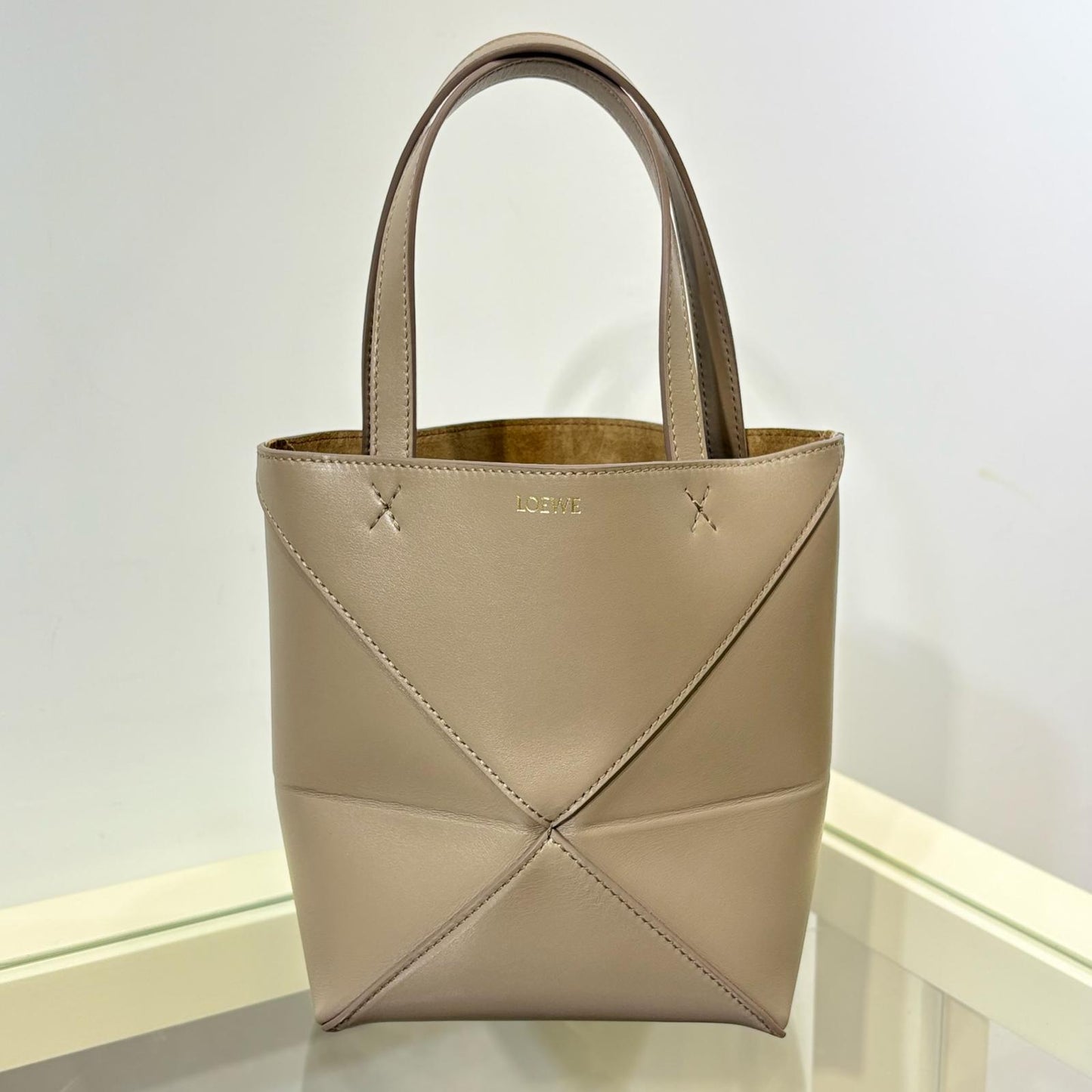 Loewe Mini Puzzle Fold Tote Sand