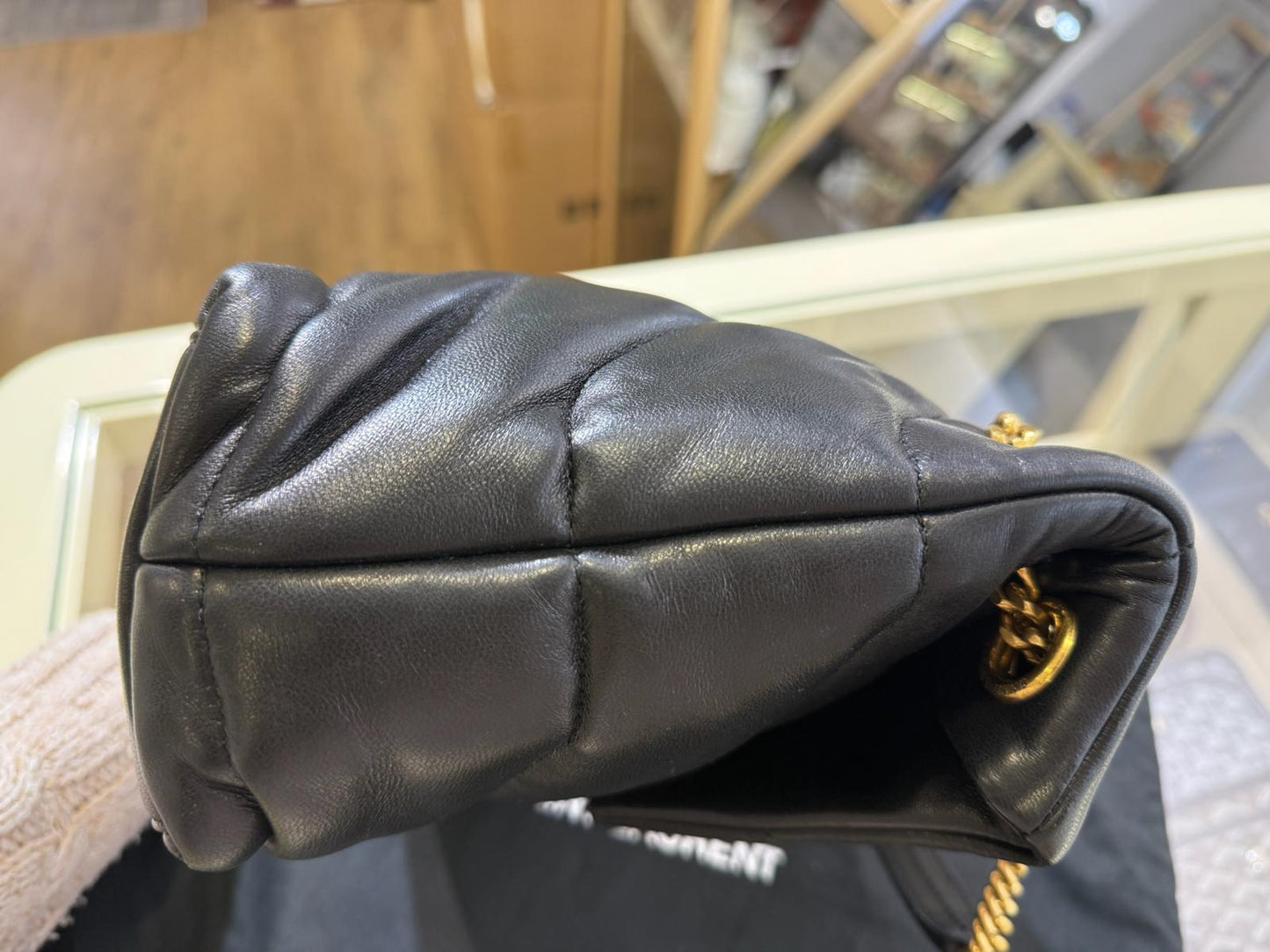 YSL Small Puffer Bag Black Gold (A)