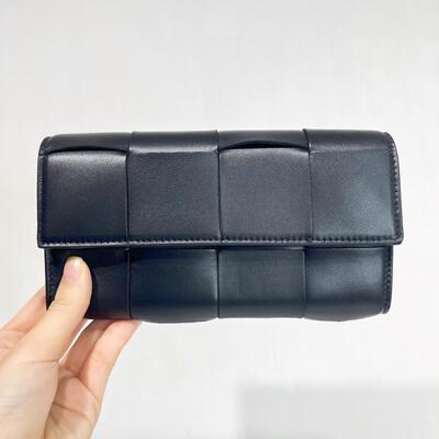 BV Long Flap Wallet Black