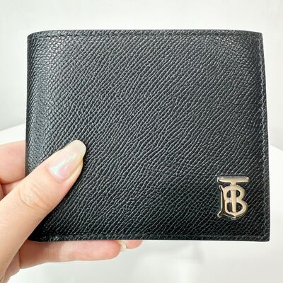 Burberry Grainy Leather TB Bifold Wallet Black