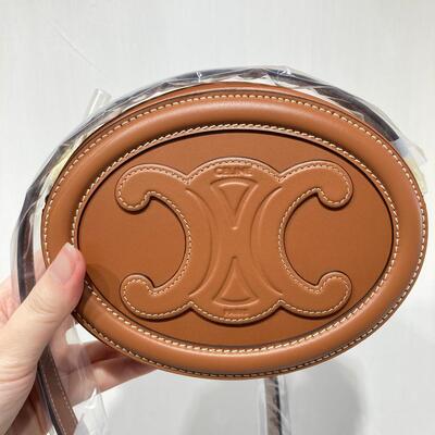 Celine Crossbody Oval Purse Tan