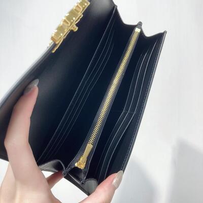 Celine Long Triomphe Wallet Black