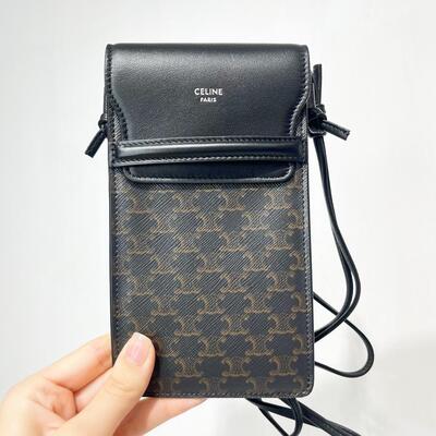 Celine Phone Bag Canvas Black