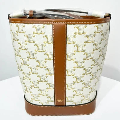 Celine Small Bucket Canvas White