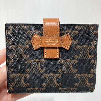 Celine Small Strap Wallet Canvas Tan