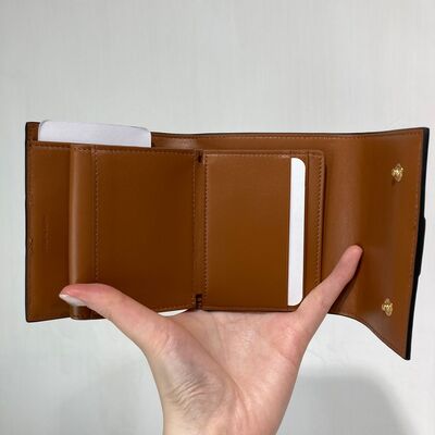 Celine Small Trifold Wallet Canvas Tan