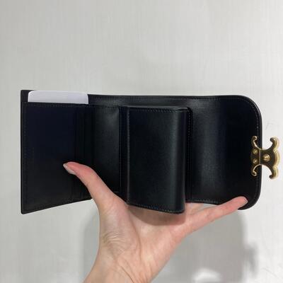 Celine Small Triomphe Wallet Black