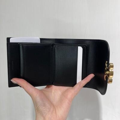 Celine Small Triomphe Wallet Black
