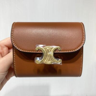 Celine Small Triomphe Wallet Tan