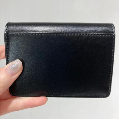 Celine Triomphe Flap Card Holder Black