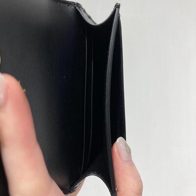 Celine Triomphe Flap Card Holder Black