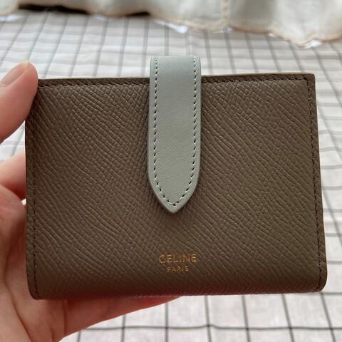 Celine Small Strap Wallet Pebble Mineral
