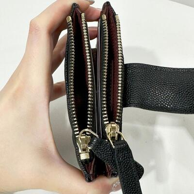 Chanel Classic Zip Cardholder Cow Black Gold