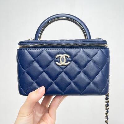 Chanel Vanity Case Blue Lambskin