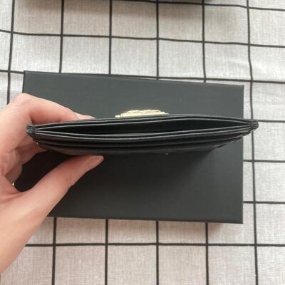 Chanel Boy Cardcase Cow Black Gold
