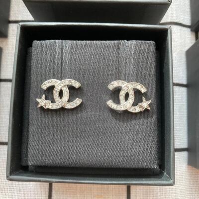 Chanel CC Star Silver Earring M