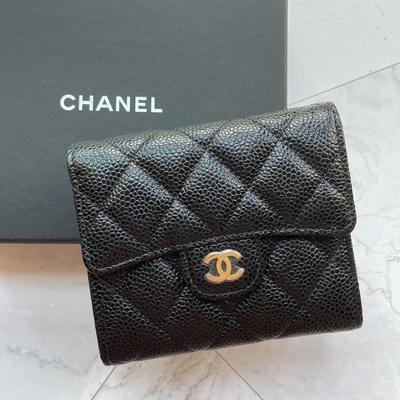 Chanel 經典 銀包 錢包 黑色 cc