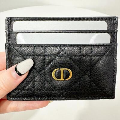 Dior Caro Freesia Card Holder Black