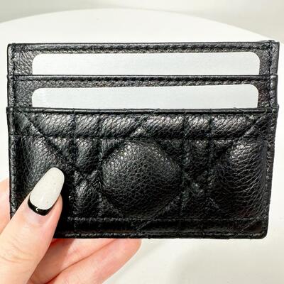 Dior Caro Freesia Card Holder Black