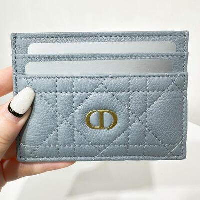 Dior Caro Freesia Card Holder Cloud Blue