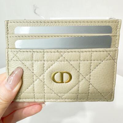 Dior Caro Freesia Card Holder Sand