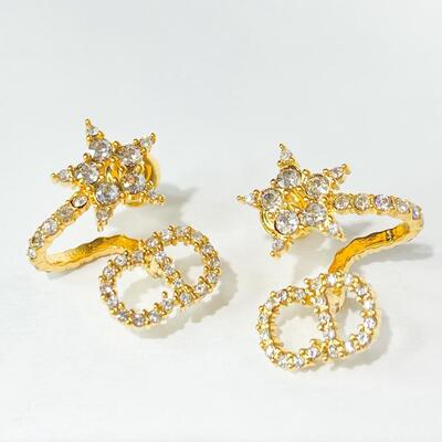 Dior Clair D Lune Star Earrings Gold