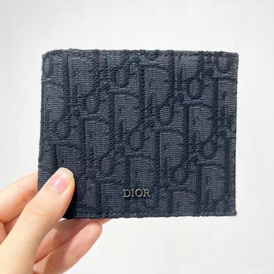 Dior Mens Wallet with Coin Oblique Black